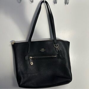 Coach Black Leather Tote Bag